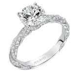 Artcarved Bridal Mounted with CZ Center Contemporary Twist Diamond Engagement Ring Evie 14K White Gold - 31-V577GRW-E.00 photo