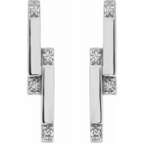 14K White 1/10 CTW Diamond Bar Earrings - 87051600P photo 2
