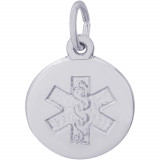 Sterling Silver Medical Symbol- Red Paint Charm photo
