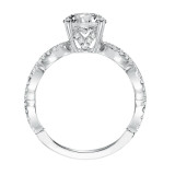 Artcarved Bridal Mounted with CZ Center Contemporary Twist Diamond Engagement Ring 14K White Gold - 31-V576FRW-E.00 photo 3