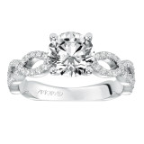 Artcarved Bridal Mounted with CZ Center Contemporary Twist Diamond Engagement Ring 14K White Gold - 31-V576FRW-E.00 photo 4