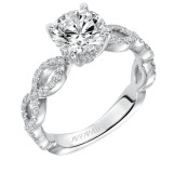 Artcarved Bridal Mounted with CZ Center Contemporary Twist Diamond Engagement Ring 14K White Gold - 31-V576FRW-E.00 photo