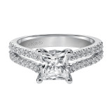 Artcarved Bridal Mounted with CZ Center Classic Engagement Ring Robyn 14K White Gold - 31-V351FCW-E.00 photo 2