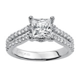 Artcarved Bridal Mounted with CZ Center Classic Engagement Ring Robyn 14K White Gold - 31-V351FCW-E.00 photo 4
