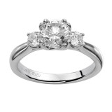 Artcarved Bridal Mounted with CZ Center Classic 3-Stone Engagement Ring Amanda 14K White Gold - 31-V219ERW-E.00 photo 4