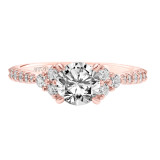 Artcarved Bridal Mounted with CZ Center Classic 3-Stone Engagement Ring Clio 14K Rose Gold - 31-V743ERRR-E.00 photo 2