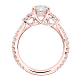 Artcarved Bridal Mounted with CZ Center Classic 3-Stone Engagement Ring Clio 14K Rose Gold - 31-V743ERRR-E.00 photo 3