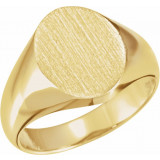 14K Yellow 12x10 mm Oval Signet Ring - 5758123701P photo