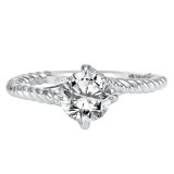 Artcarved Bridal Mounted with CZ Center Contemporary Americana Solitaire Engagement Ring Aline 14K White Gold - 31-V568ERW-E.00 photo 2