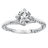 Artcarved Bridal Mounted with CZ Center Contemporary Americana Solitaire Engagement Ring Aline 14K White Gold - 31-V568ERW-E.00 photo 4