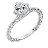 Artcarved Bridal Mounted with CZ Center Contemporary Americana Solitaire Engagement Ring Aline 14K White Gold - 31-V568ERW-E.00 photo