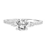 Artcarved Bridal Mounted with CZ Center Classic 3-Stone Engagement Ring Jill 14K White Gold - 31-V751ERW-E.00 photo 2