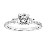Artcarved Bridal Mounted with CZ Center Classic 3-Stone Engagement Ring Jill 14K White Gold - 31-V751ERW-E.00 photo 3