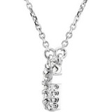 14K White Initial G 1/8 CTW Diamond 16 Necklace - 67311106P photo 2