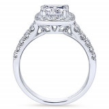 Gabriel & Co. 14k White Gold Princess Cut Halo Engagement Ring photo 2