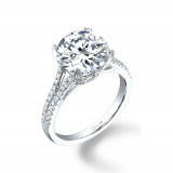 0.37tw Semi-Mount Engagement Ring With 8X7 Cushion Head photo