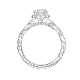 Artcarved Bridal Semi-Mounted with Side Stones Contemporary Twist Halo Engagement Ring Rina 14K White Gold - 31-V898EVW-E.01 photo 3