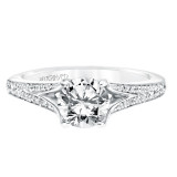 Artcarved Bridal Mounted with CZ Center Classic Diamond Engagement Ring Rosalind 14K White Gold - 31-V738ERW-E.00 photo 2