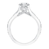 Artcarved Bridal Mounted with CZ Center Classic Diamond Engagement Ring Rosalind 14K White Gold - 31-V738ERW-E.00 photo 3