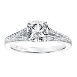 Artcarved Bridal Mounted with CZ Center Classic Diamond Engagement Ring Rosalind 14K White Gold - 31-V738ERW-E.00 photo 4