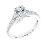 Artcarved Bridal Mounted with CZ Center Classic Diamond Engagement Ring Rosalind 14K White Gold - 31-V738ERW-E.00 photo