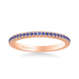 Artcarved Bridal Mounted with Side Stones Classic Anniversary Band 18K Rose Gold & Blue Sapphire - 33-V9471SR-L.01 photo 2