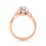 Artcarved Bridal Mounted with CZ Center Contemporary Engagement Ring 14K Rose Gold & Blue Sapphire - 31-V317SERR-E.00 photo 3