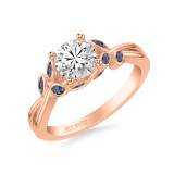 Artcarved Bridal Mounted with CZ Center Contemporary Engagement Ring 14K Rose Gold & Blue Sapphire - 31-V317SERR-E.00 photo