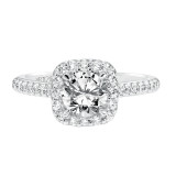 Artcarved Bridal Semi-Mounted with Side Stones Classic Halo Engagement Ring Liv 14K White Gold - 31-V644ERW-E.01 photo 2