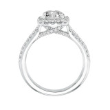 Artcarved Bridal Semi-Mounted with Side Stones Classic Halo Engagement Ring Liv 14K White Gold - 31-V644ERW-E.01 photo 3