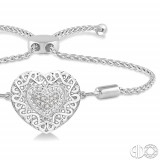 Ashi Sterling Silver White Single Cut Diamond Heart Bracelet photo 2