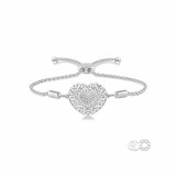 Ashi Sterling Silver White Single Cut Diamond Heart Bracelet photo
