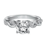 Artcarved Bridal Mounted with CZ Center Contemporary One Love Engagement Ring Gabriella 14K White Gold - 31-V319GRW-E.00 photo 2