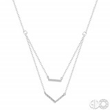 Ashi 10k White Gold BAR/V-SHAPE Diamond Necklace photo 2