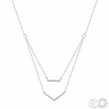 Ashi 10k White Gold BAR/V-SHAPE Diamond Necklace photo