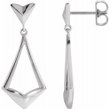 14K White Geometric Dangle Earrings with Backs - 86923600P photo