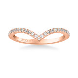 Artcarved Bridal Mounted with Side Stones Classic Diamond Wedding Band 18K Rose Gold - 31-V1038R-L.01 photo 2