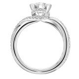 Artcarved Bridal Semi-Mounted with Side Stones Contemporary Bezel Engagement Ring Zola 14K White Gold - 31-V832ERW-E.01 photo 3