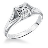 Artcarved Bridal Mounted with CZ Center Classic Engagement Ring Tally 14K White Gold - 31-V172ECW-E.00 photo