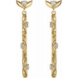 14K Yellow 1/8 CTW Diamond Vintage-Inspired Dangle Earrings - 87044601P photo 2