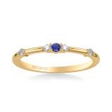 Artcarved Bridal Mounted with Side Stones Classic Anniversary Band 18K Yellow Gold & Blue Sapphire - 33-V9473SY-L.01 photo 2
