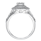 Artcarved Bridal Semi-Mounted with Side Stones Vintage Milgrain Halo Engagement Ring Selma 14K White Gold - 31-V534EEW-E.01 photo 3