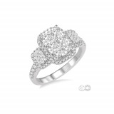 Ashi 14k White Gold Round Cut Diamond Lovebright Engagement Ring photo