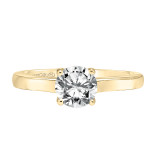 Artcarved Bridal Semi-Mounted with Side Stones Classic Solitaire Engagement Ring Ina 14K Yellow Gold - 31-V672ERY-E.01 photo 2