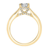 Artcarved Bridal Semi-Mounted with Side Stones Classic Solitaire Engagement Ring Ina 14K Yellow Gold - 31-V672ERY-E.01 photo 3