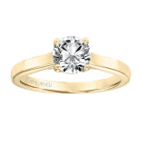 Artcarved Bridal Semi-Mounted with Side Stones Classic Solitaire Engagement Ring Ina 14K Yellow Gold - 31-V672ERY-E.01 photo 4