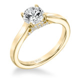 Artcarved Bridal Semi-Mounted with Side Stones Classic Solitaire Engagement Ring Ina 14K Yellow Gold - 31-V672ERY-E.01 photo