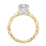 Artcarved Bridal Semi-Mounted with Side Stones Vintage Milgrain Diamond Engagement Ring Beatrice 18K Yellow Gold Primary & White Gold - 31-V822ECYW-E.03 photo 3