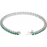 14K White Emerald Line 7 Bracelet - 65174260006P photo 2