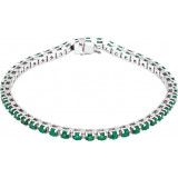14K White Emerald Line 7 Bracelet - 65174260006P photo